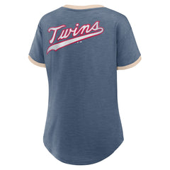 MLB Minnesota Twins Fanatics Women's Binge Worthy Stadium Slub V-Neck T-Shirt