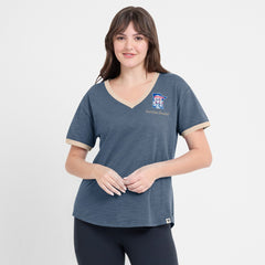 MLB Minnesota Twins Fanatics Women's Binge Worthy Stadium Slub V-Neck T-Shirt