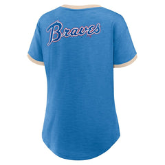 MLB Atlanta Braves Fanatics Women's Binge Worthy Stadium Slub V-Neck T-Shirt