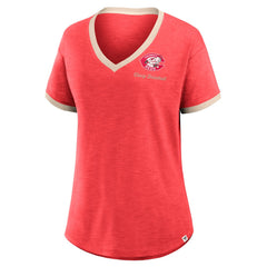 MLB Cincinnati Reds Fanatics Women's Binge Worthy Stadium Slub V-Neck T-Shirt
