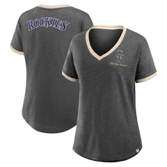 MLB Colorado Rockies Fanatics Women's Binge Worthy Stadium Slub V-Neck T-Shirt