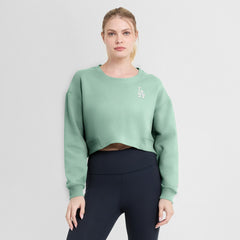 MLB Los Angeles Dodgers Fanatics Women's Studio Cropped Pullover Sweatshirt