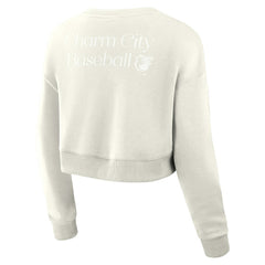 MLB Baltimore Orioles Fanatics Women's Studio Cropped Pullover Sweatshirt