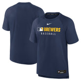 MLB Milwaukee Brewers Nike Authentic Collection Pregame Raglan Dri-FIT T-Shirt