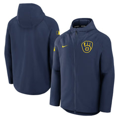 MLB Milwaukee Brewers Nike Authentic Collection Raglan Performance Full-Zip Jacket