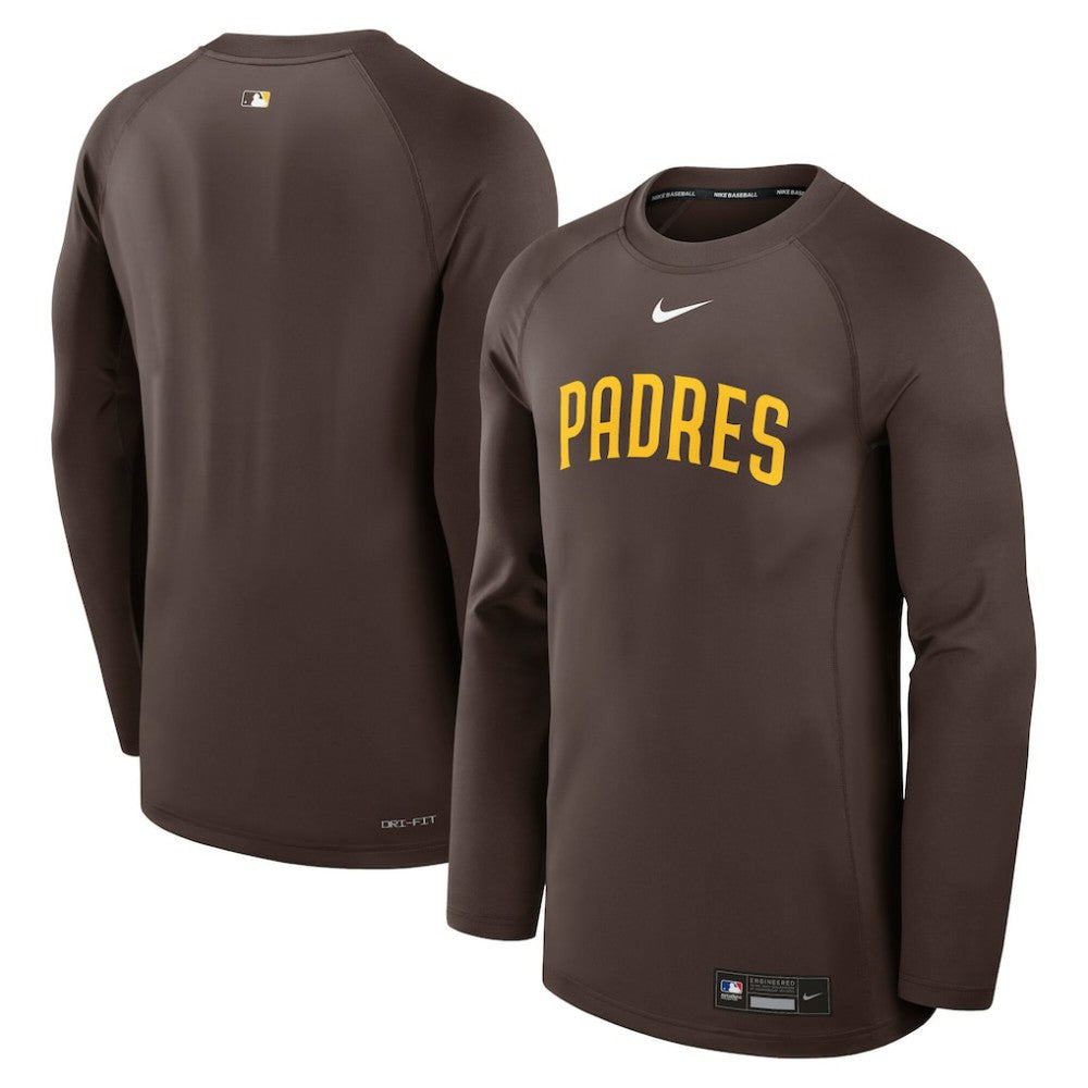 MLB San Diego Padres Nike Authentic Collection Game Time Raglan Dri-FIT Long Sleeve T-Shirt