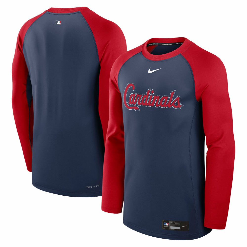 MLB St. Louis Cardinals Nike Authentic Collection Game Time Raglan Dri-FIT Long Sleeve T-Shirt