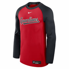 MLB Cleveland Guardians Nike Authentic Collection Game Time Raglan Dri-FIT Long Sleeve T-Shirt