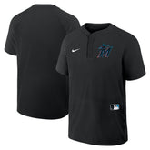 MLB Miami Marlins Nike Authentic Collection Raglan Short Sleeve Windshirt