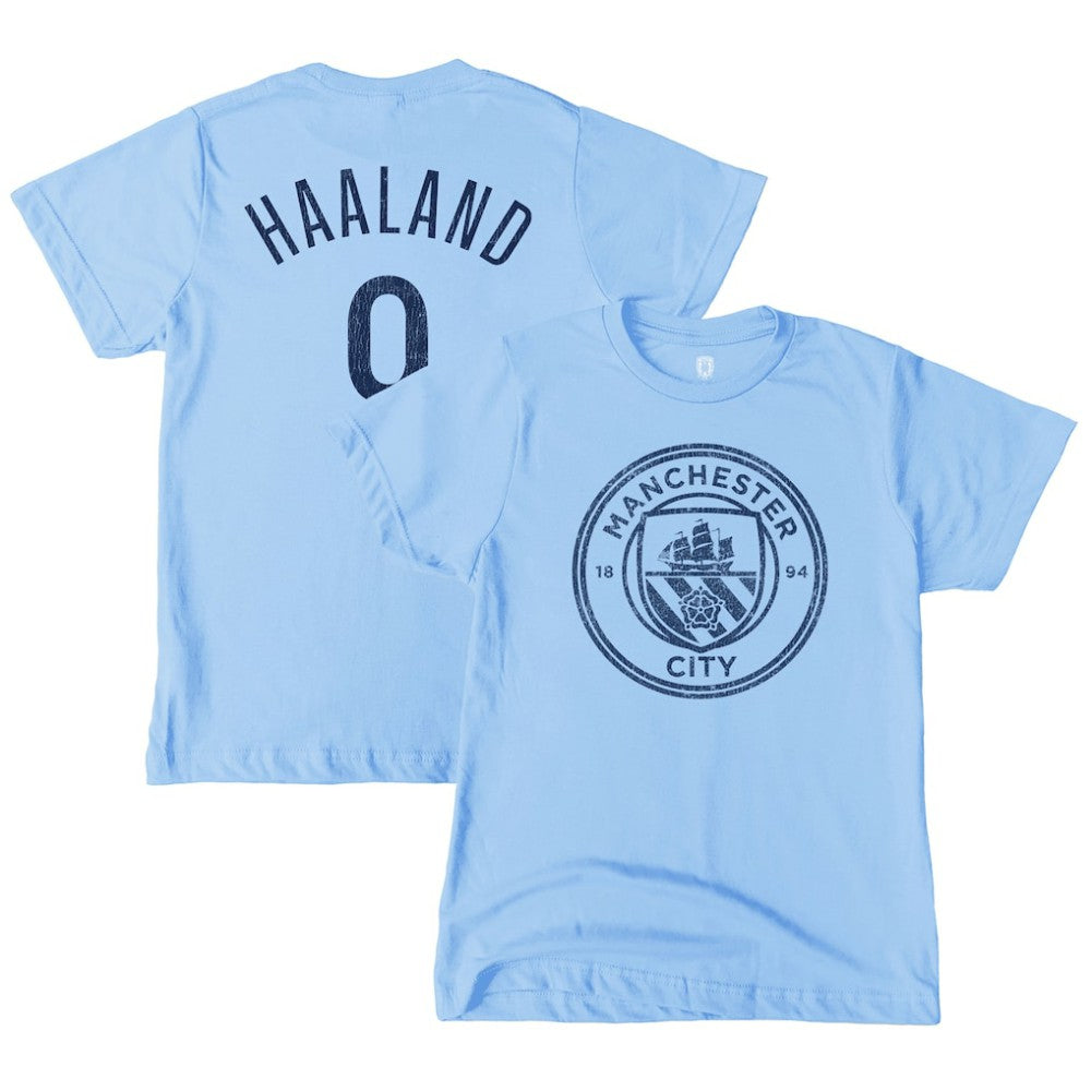 Erling Haaland Manchester City 1863FC Youth Player T-Shirt - Sky Blue