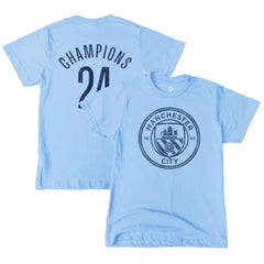 Manchester City 1863FC Youth 2024 Premier League Champions T-Shirt - Sky Blue
