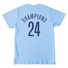 Manchester City 1863FC Youth 2024 Premier League Champions T-Shirt - Sky Blue