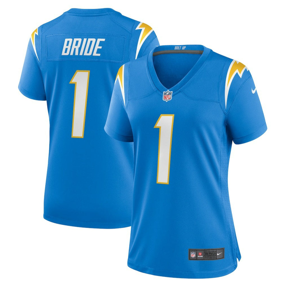Number 1 Bride Women's Game Jersey - Los Angeles Chargers