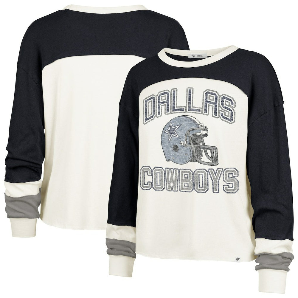 '47 Women's Plus Size Double Header Curve Toni Long Sleeve T-Shirt - Dallas Cowboys
