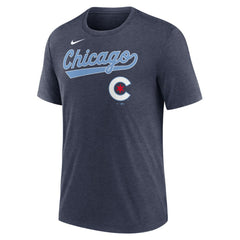 MLB Chicago Cubs Nike City Connect Script Tri-Blend T-Shirt