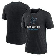 MLB Miami Marlins Nike Logo Tri-Blend T-Shirt