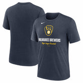MLB Milwaukee Brewers Nike Logo Tri-Blend T-Shirt