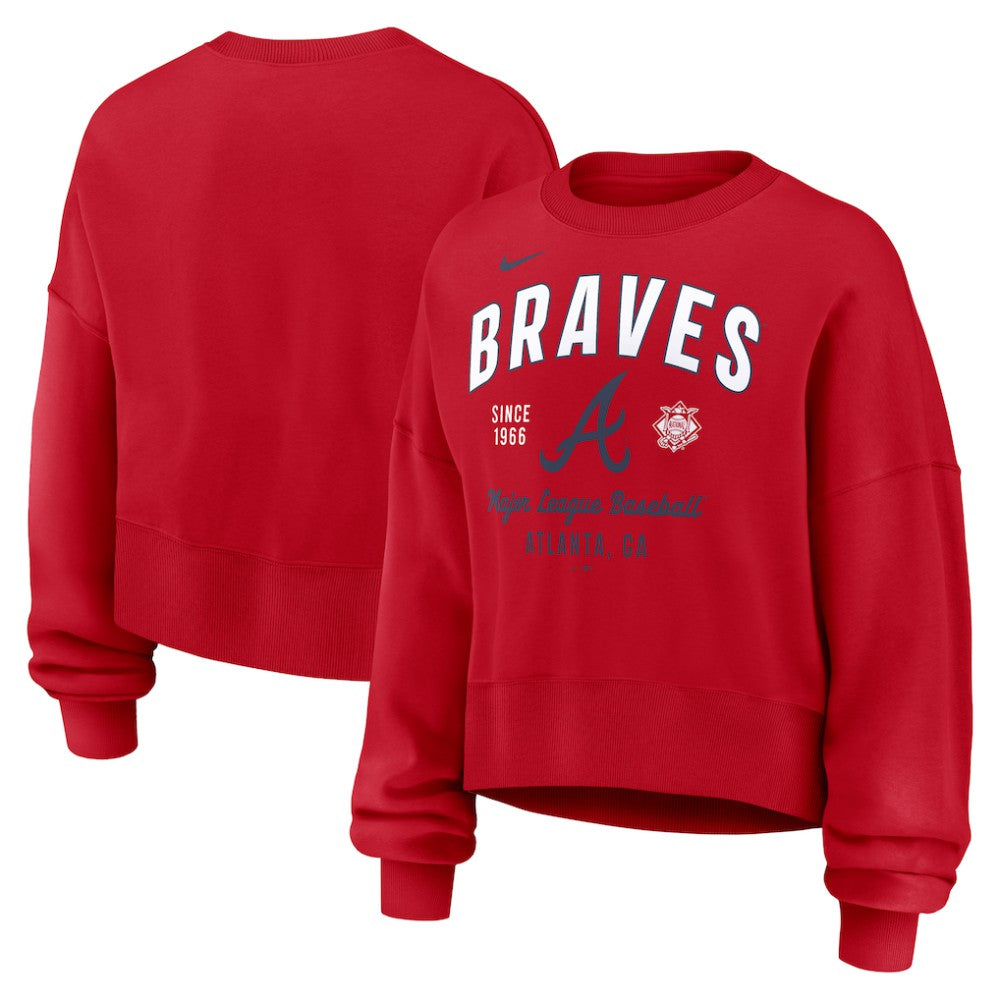 MLB Atlanta Braves Nike Women's Oversized High Hip Pullover Sweatshirt