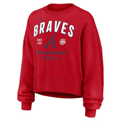 MLB Atlanta Braves Nike Women's Oversized High Hip Pullover Sweatshirt
