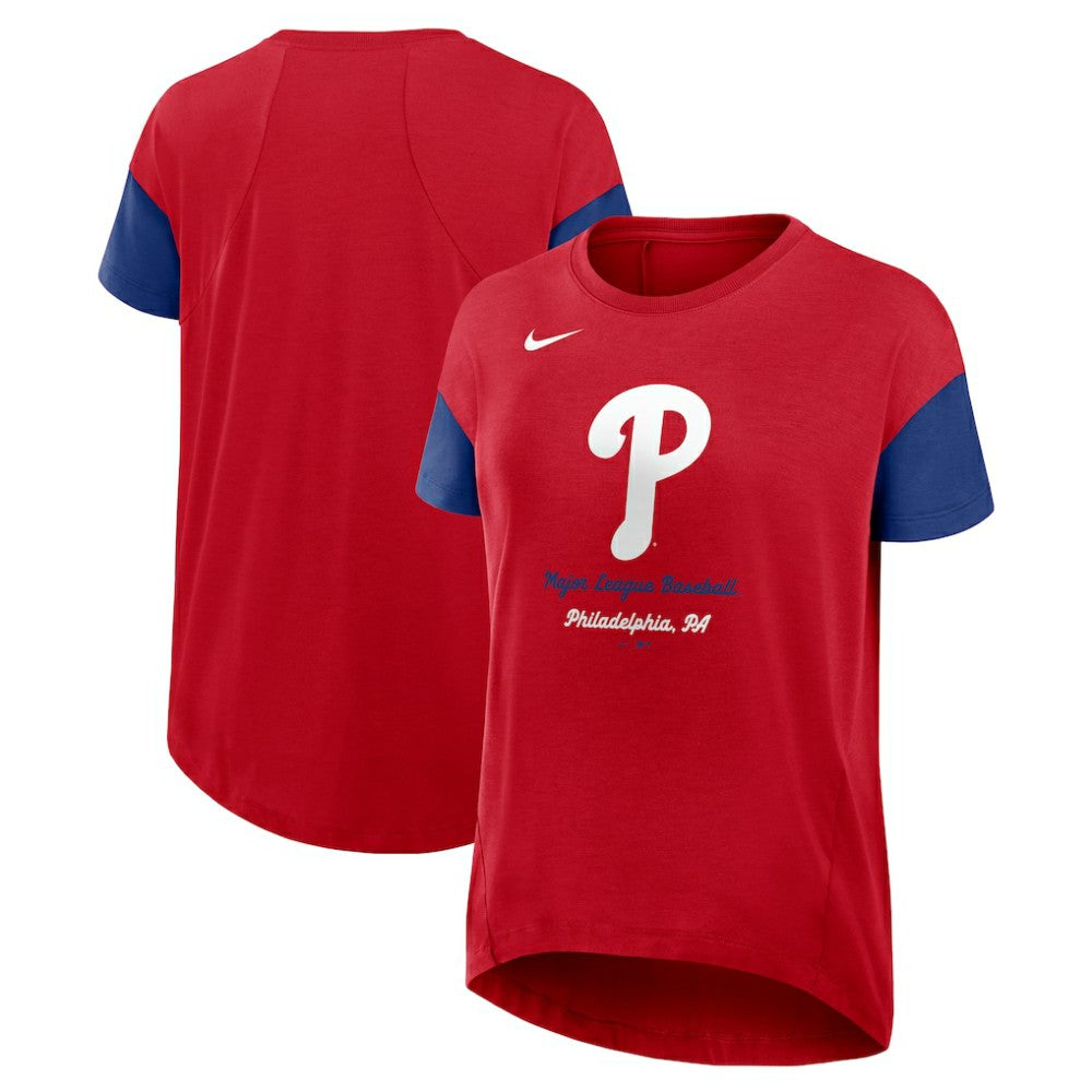 MLB Philadelphia Phillies Nike Women's Flowy Fashion Tri-Blend Dri-FIT T-Shirt