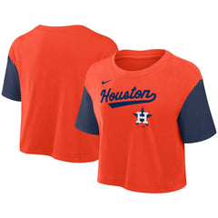 MLB Houston Astros Nike Women's Script Dri-FIT Cropped T-Shirt