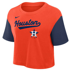 MLB Houston Astros Nike Women's Script Dri-FIT Cropped T-Shirt