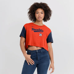 MLB Houston Astros Nike Women's Script Dri-FIT Cropped T-Shirt