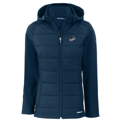 MLB Los Angeles Dodgers Cutter & Buck Women's Evoke Hybrid Eco Softshell Recycled Full-Zip Hoodie Jacket