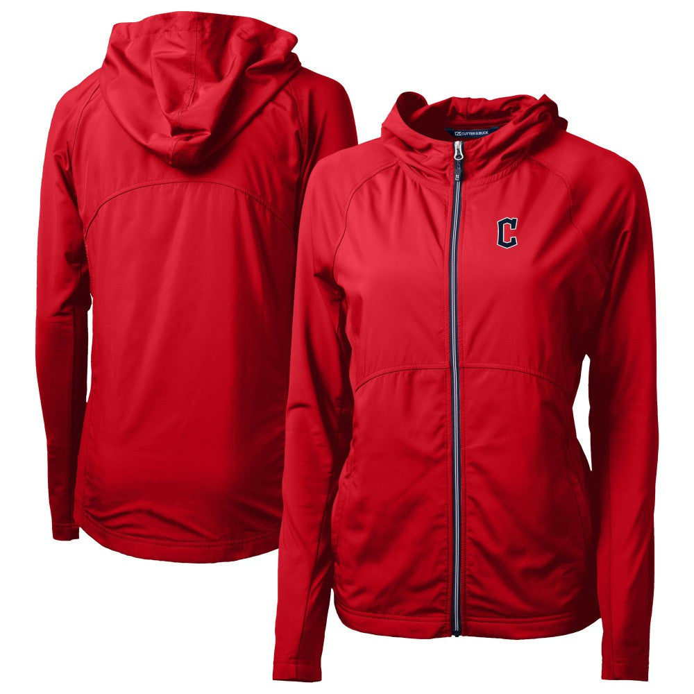 MLB Cleveland Guardians Cutter & Buck Women's Adapt Eco Knit Hybrid Recycled Full-Zip Hoodie
