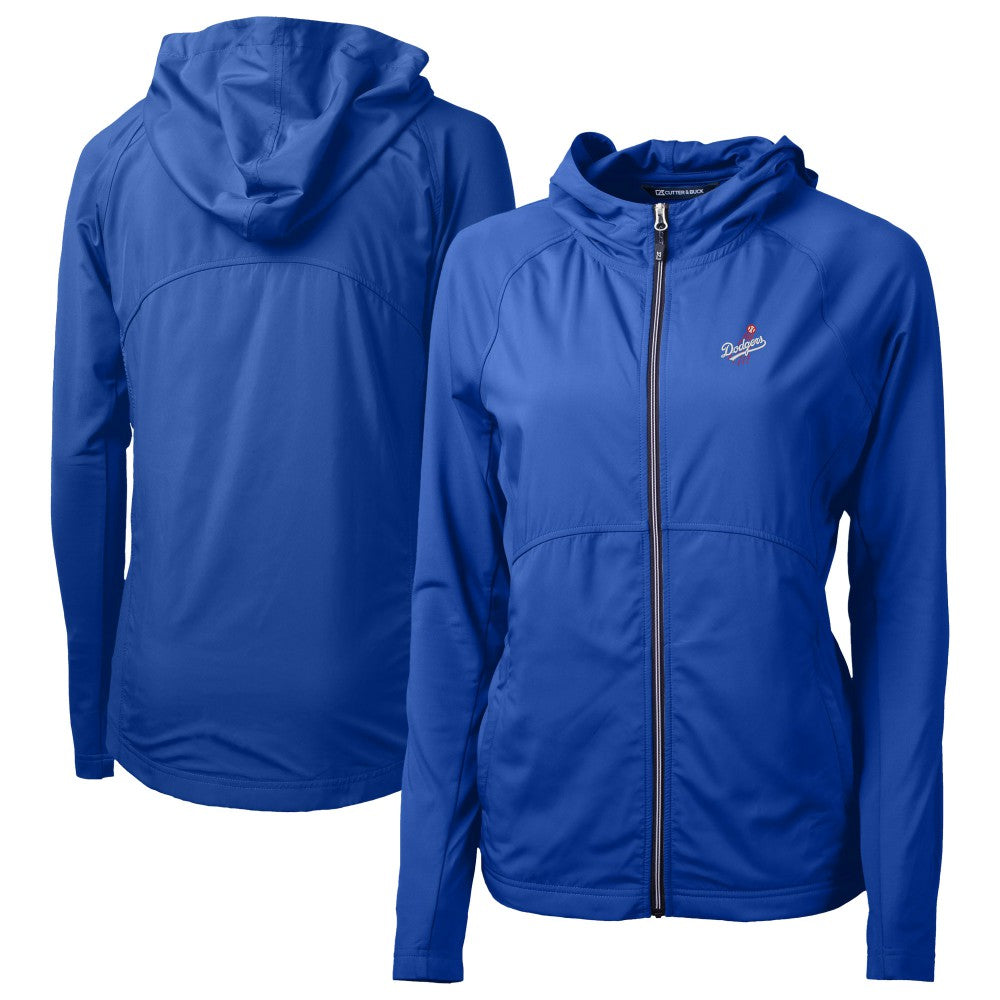 MLB Los Angeles Dodgers Cutter & Buck Women's Adapt Eco Knit Hybrid Recycled Full-Zip Hoodie