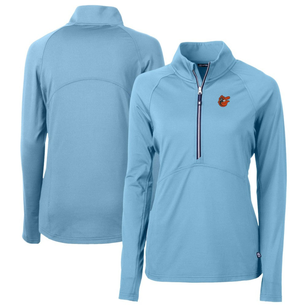 MLB Baltimore Orioles Cutter & Buck Women's DryTec Adapt Eco Knit Stretch Recycled Raglan Half-Zip Top