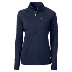 MLB Boston Red Sox Cutter & Buck Women's DryTec Adapt Eco Knit Stretch Recycled Raglan Half-Zip Top