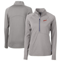 MLB Detroit Tigers Cutter & Buck Women's DryTec Adapt Eco Knit Stretch Recycled Raglan Half-Zip Top