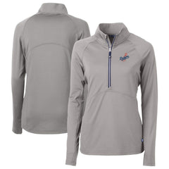 MLB Los Angeles Dodgers Cutter & Buck Women's DryTec Adapt Eco Knit Stretch Recycled Raglan Half-Zip Top