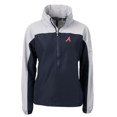 MLB Atlanta Braves Cutter & Buck Women's Charter Eco Recycled Half-Zip Anorak Jacket