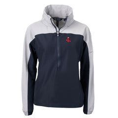 MLB Boston Red Sox Cutter & Buck Women's Charter Eco Recycled Half-Zip Anorak Jacket