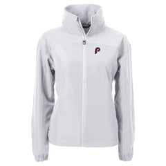 MLB Philadelphia Phillies Cutter & Buck Women's Cooperstown Collection Charter Eco Recycled Full-Zip Jacket