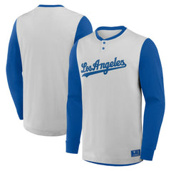 MLB Los Angeles Dodgers Fanatics Clubhouse Long Sleeve Henley Shirt