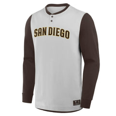 MLB San Diego Padres Fanatics Clubhouse Long Sleeve Henley Shirt
