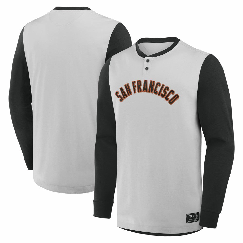 MLB San Francisco Giants Fanatics Clubhouse Long Sleeve Henley Shirt