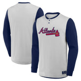 MLB Atlanta Braves Fanatics Clubhouse Long Sleeve Henley Shirt