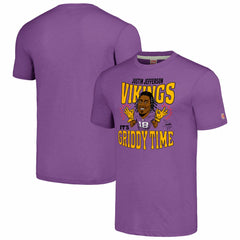 Justin Jefferson Homage Unisex Caricature Player Tri-Blend T-Shirt - Minnesota Vikings