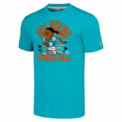 Tyreek Hill Homage Unisex Caricature Player Tri-Blend T-Shirt - Miami Dolphins