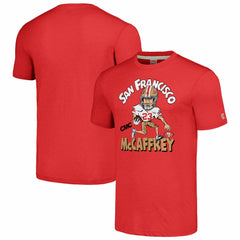Christian McCaffrey Homage Unisex Caricature Player Tri-Blend T-Shirt - San Francisco 49ers