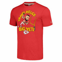 Travis Kelce Homage Unisex Caricature Player Tri-Blend T-Shirt - Kansas City Chiefs