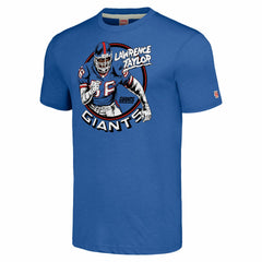 Lawrence Taylor Homage Unisex Caricature Retired Player Tri-Blend T-Shirt - New York Giants