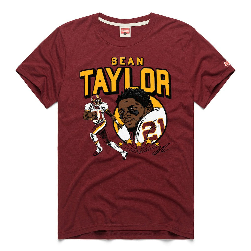 Sean Taylor Homage Caricature Retired Player Tri-Blend T-Shirt - Washington Commanders
