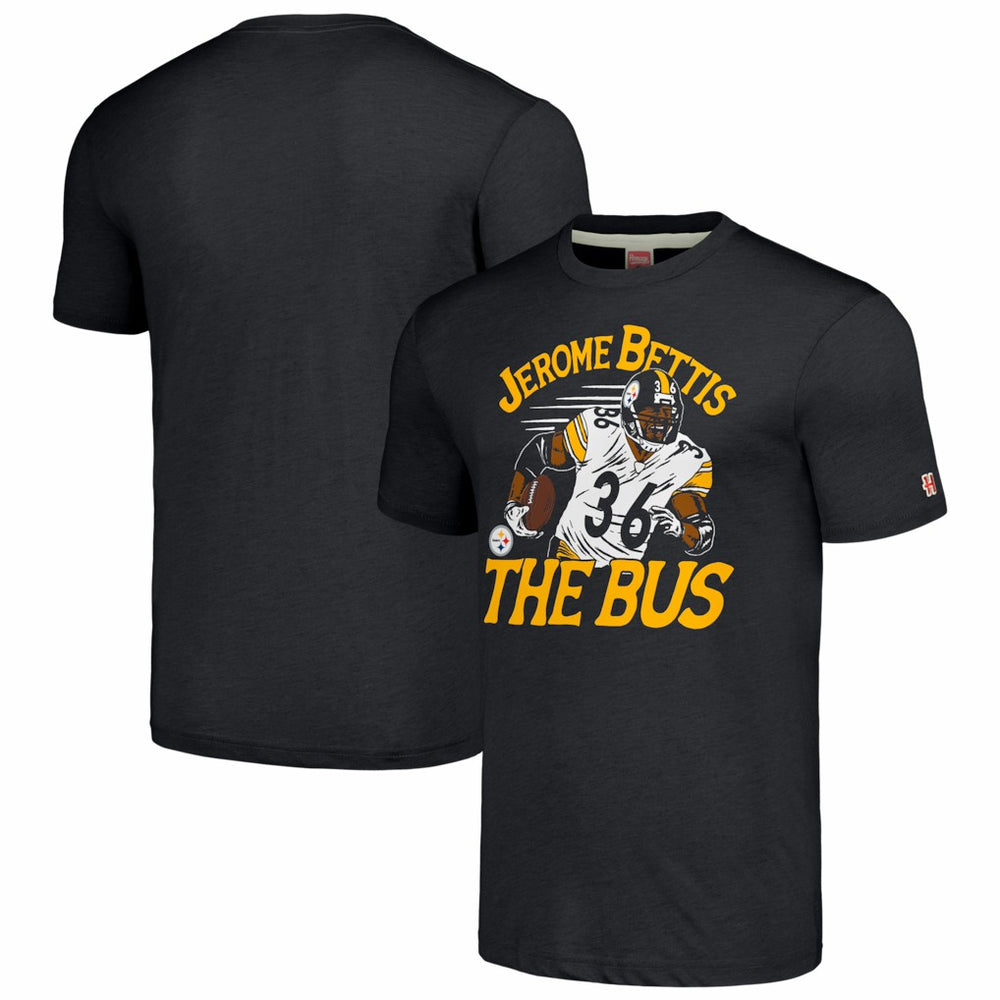 Jerome Bettis Homage Caricature Retired Player Tri-Blend T-Shirt - Pittsburgh Steelers