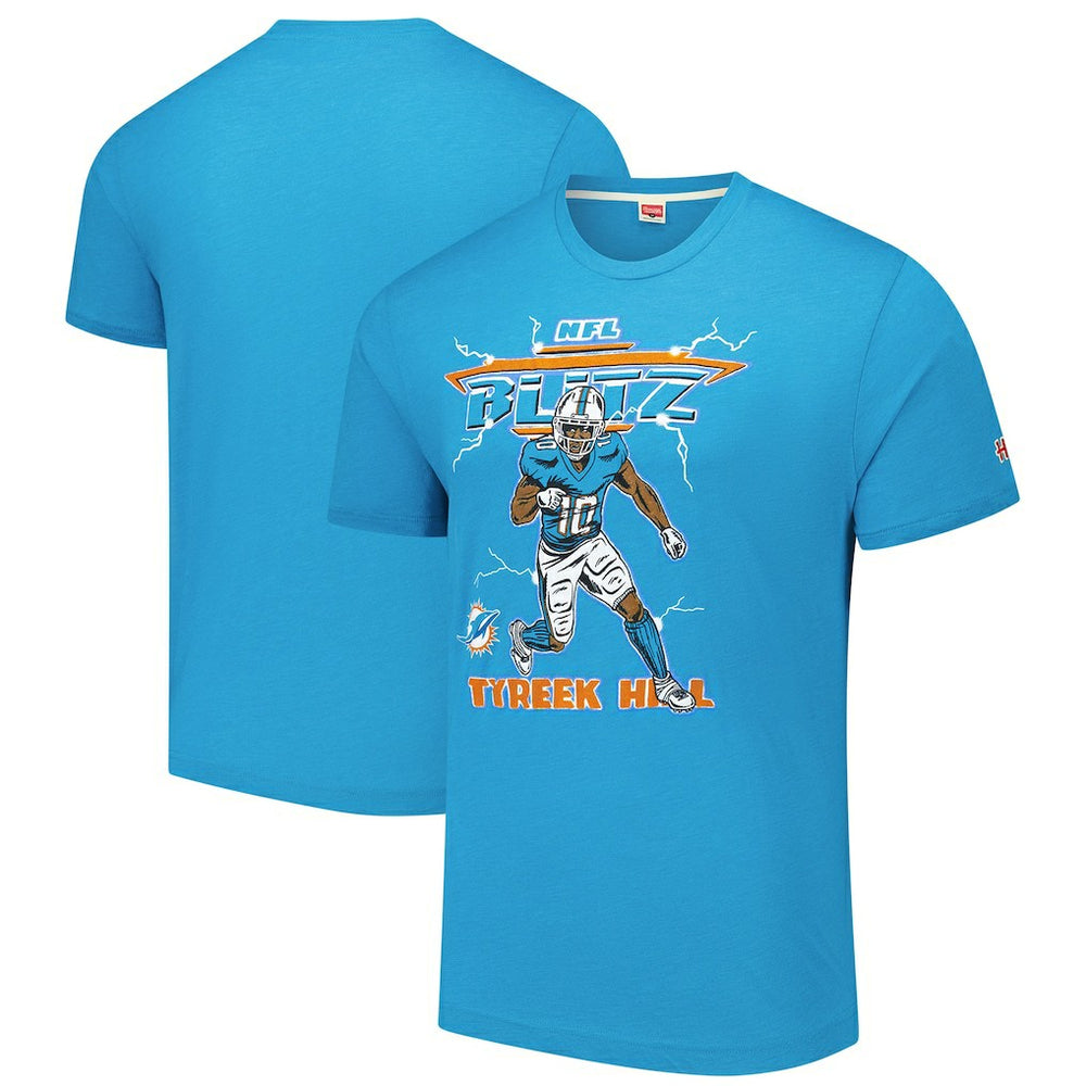 Tyreek Hill Homage Unisex NFL Blitz Player Tri-Blend T-Shirt - Miami Dolphins