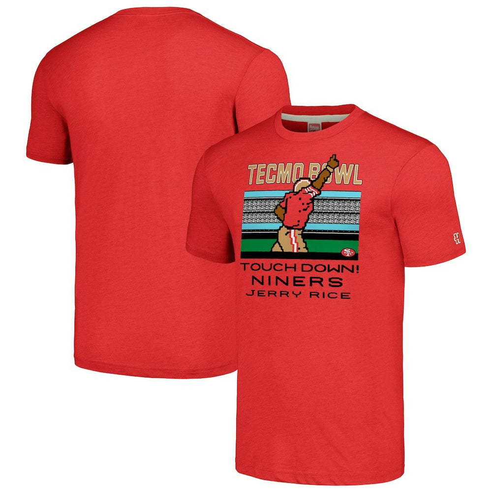 Jerry Rice Homage Unisex Tecmo Bowl Retired Player Graphic Tri-Blend T-Shirt - San Francisco 49ers